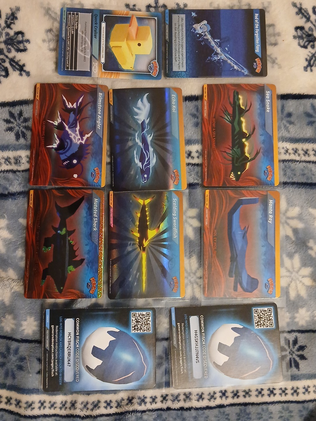 Roblox\'s 2025 Fisch Trading Cards Series 1 First Edition Mutated Shark Lot READ