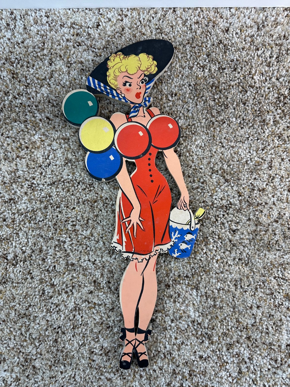 Rare 1951 Dolly Toy Co Gay 90’s Rumpus Room Pin-Up “Balloons” 15\