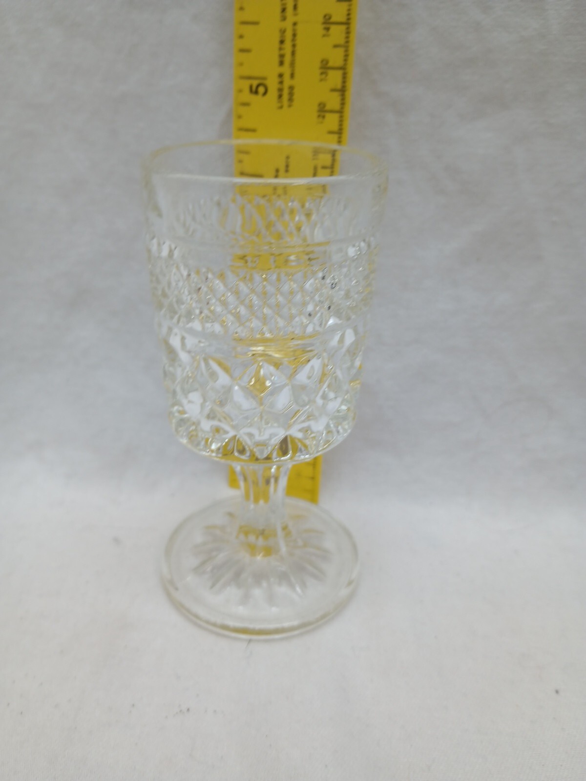 WEXFORD Glass Diamond Cut Design Juice Wine Water Stem Goblet WEXFORD Glass Diamond Cut Design Juice Wine Water Stem Goblet