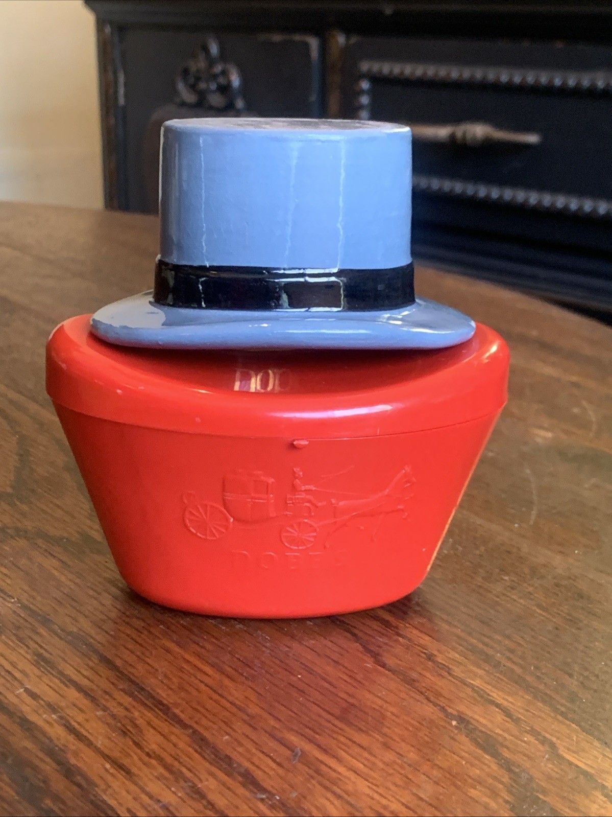 Vtg Dobbs Gray Ceramic Hat w/Original Plastic Case - Salesman Sample Advertising