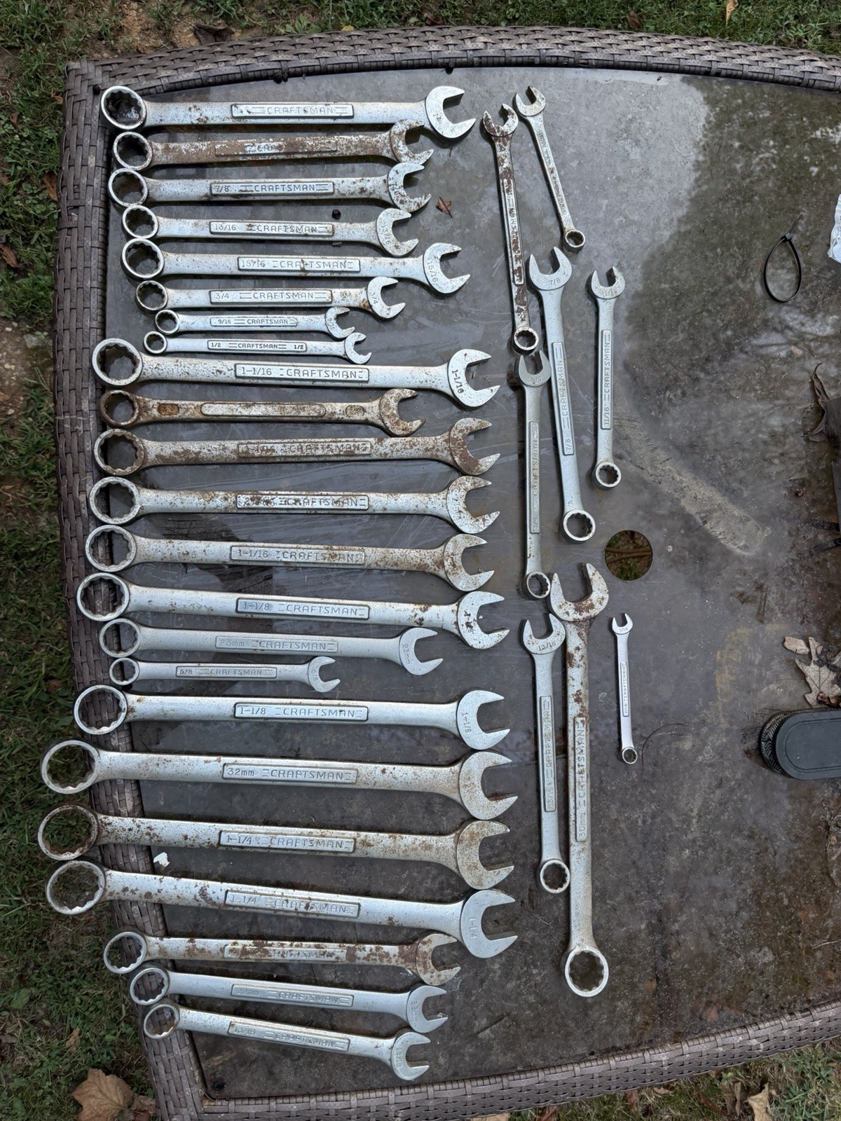 30 Vintage Craftsmen Wrenches Lot Very Used Condition Made In USA See Photo