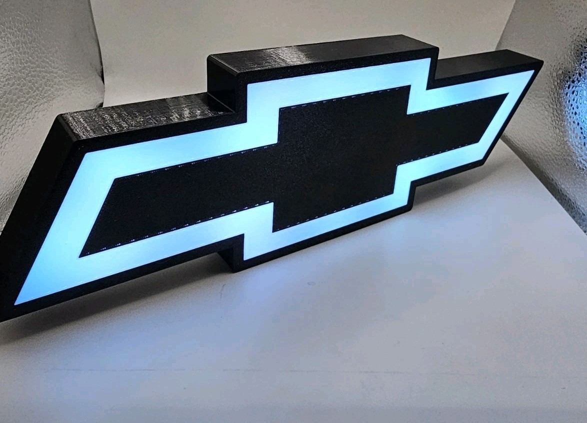 Chevy Chevrolet Light Sign Decor Man Cave LED Lightbox USB Powered shop Chevy Chevrolet Light Sign Decor Man Cave LED Lightbox USB Powered shop