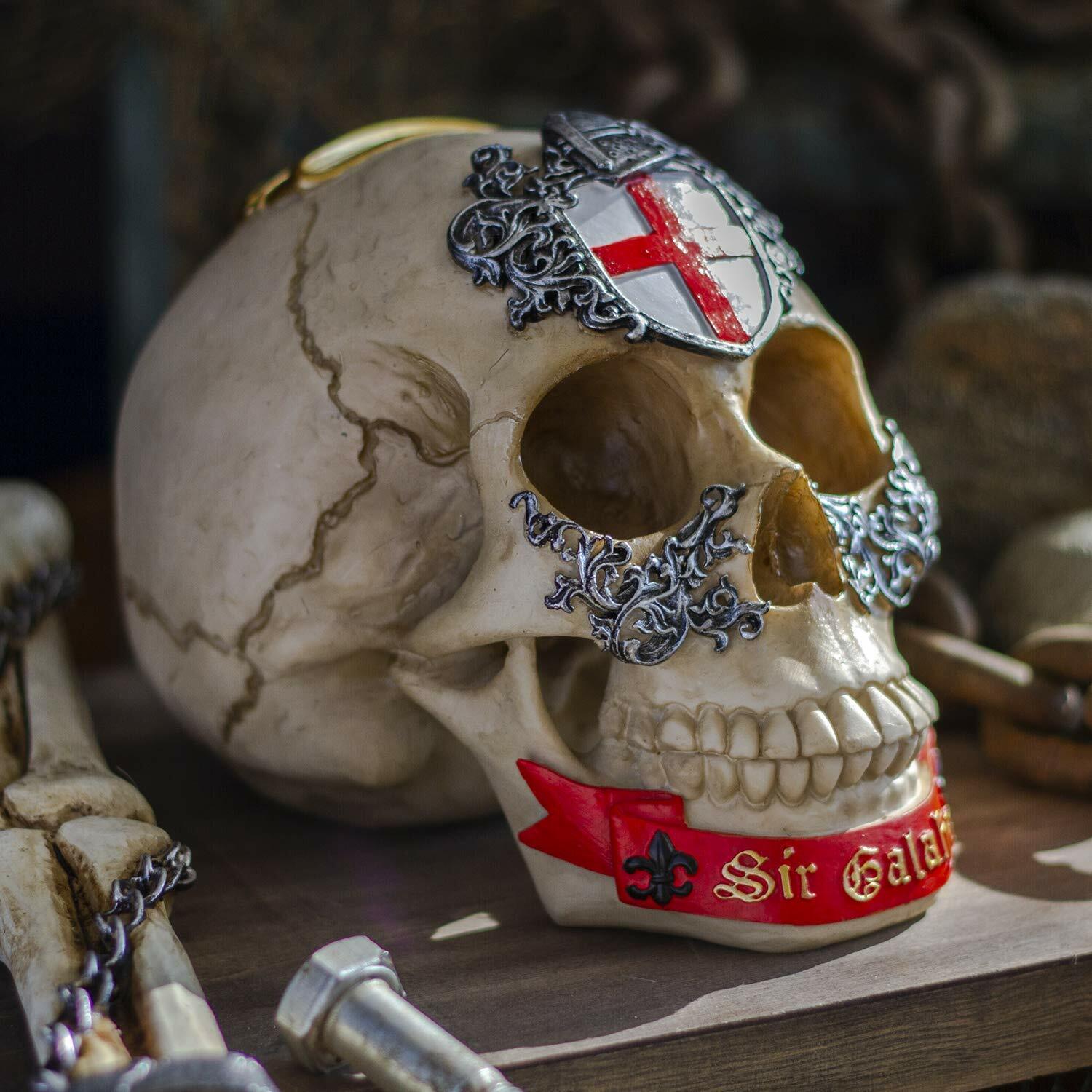 Ebros Knights of The Round Table King Arthur Skulls Sir Galahad Skull Figurine