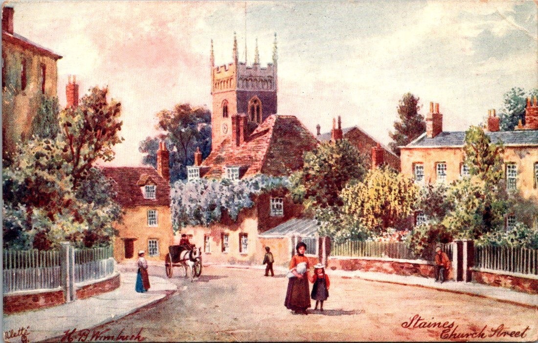 Staines Church Street Divided Back Postcard