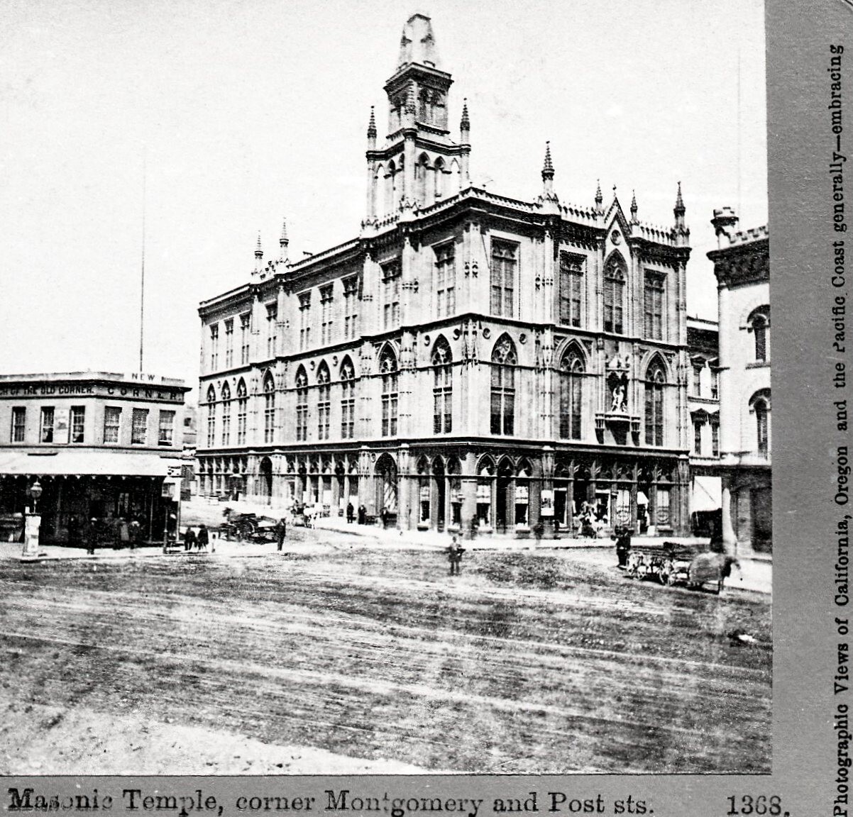 1867 SAN FRANCISCO MASONIC TEMPLE,NEW CORNER BRANCH OLD CORNER SALOON~NEGATIVE