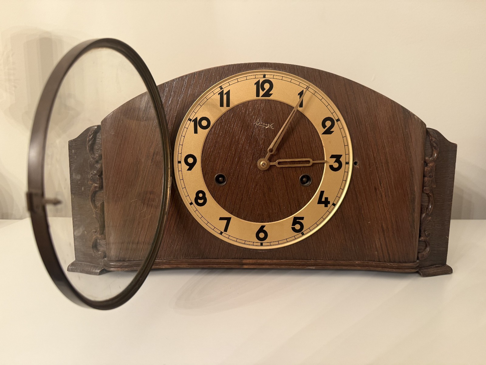 Vintage Junghans German Mantel Clock Mechanical Westminster Chime Working Pendul