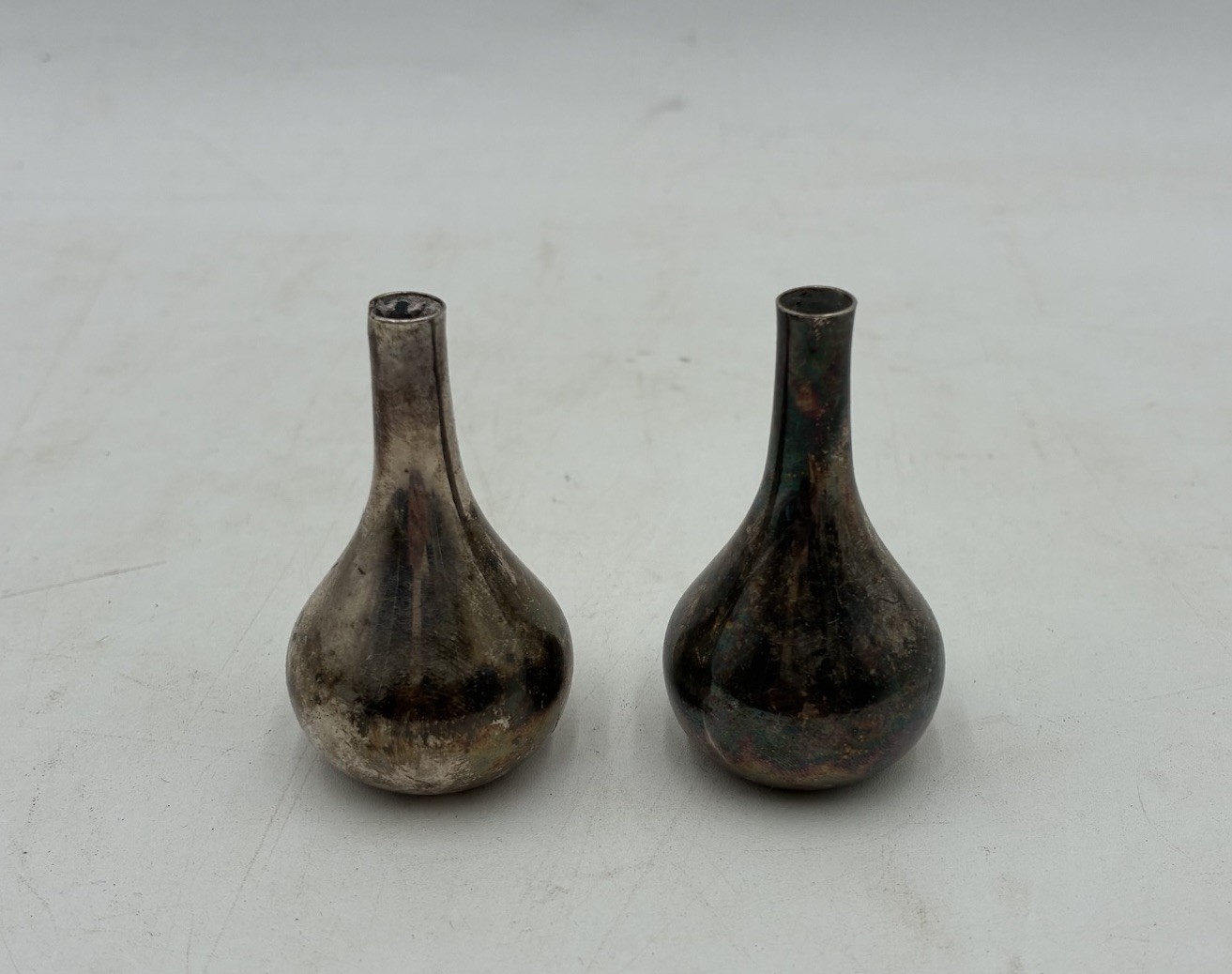 Vintage Miniature Mid Century Modern Vase Silverplate Figurines Paperweights MCM