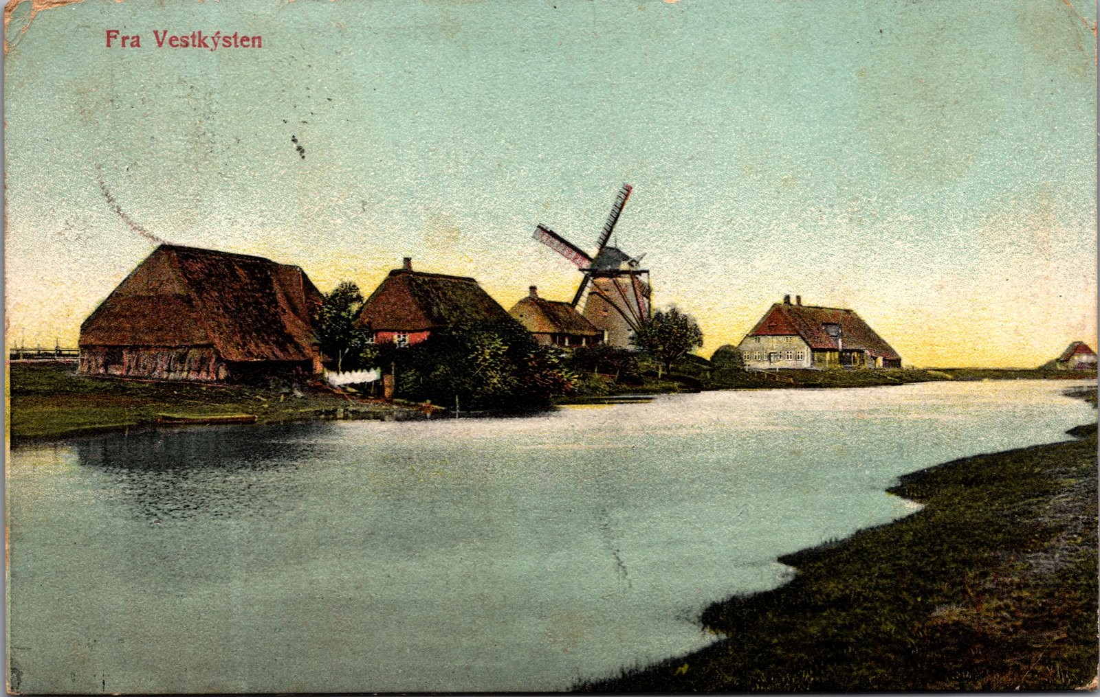 1909 Antique Denmark Landscape West Coast Postcard Windmill Fruitvale CA