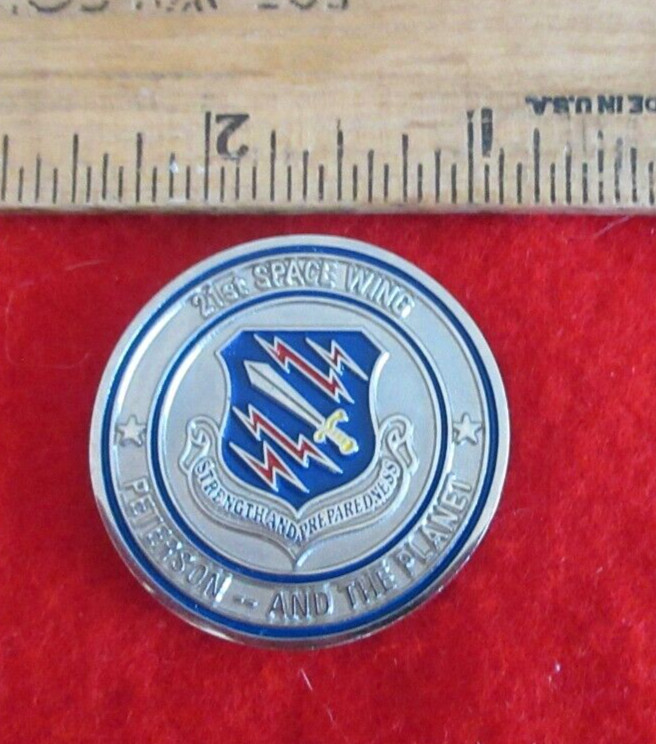 USAF 21st Space Wing Peterson & the Planet Vigilance & Dominance Challenge Coin