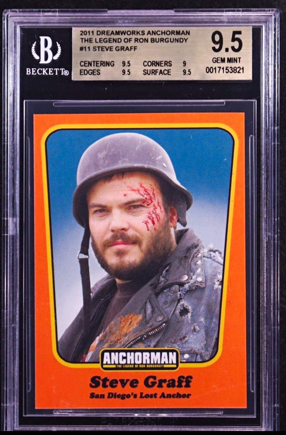 DreamWorks 2011 Anchorman Ron Burgundy #11 Steve Graff BGS 9.5 Graded