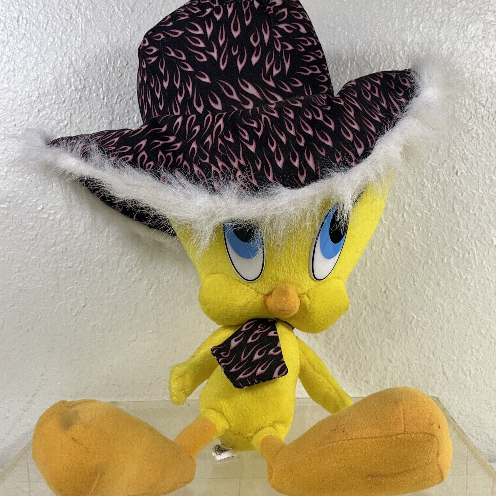 Tweety Bird Plush 10” Stuffed Flame Fire Hat & Tie Looney Tunes Namco