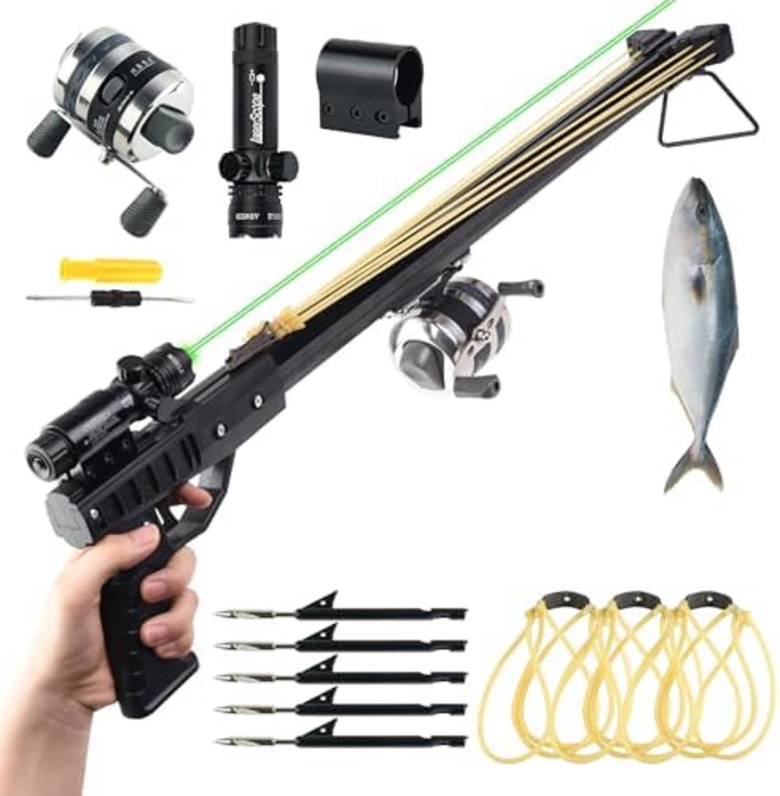 Fishing Slingshot, Professional Pole Stretching Shooting Catapult with Metal Fis Fishing Slingshot, Professional Pole Stretching Shooting Catapult with Metal Fis