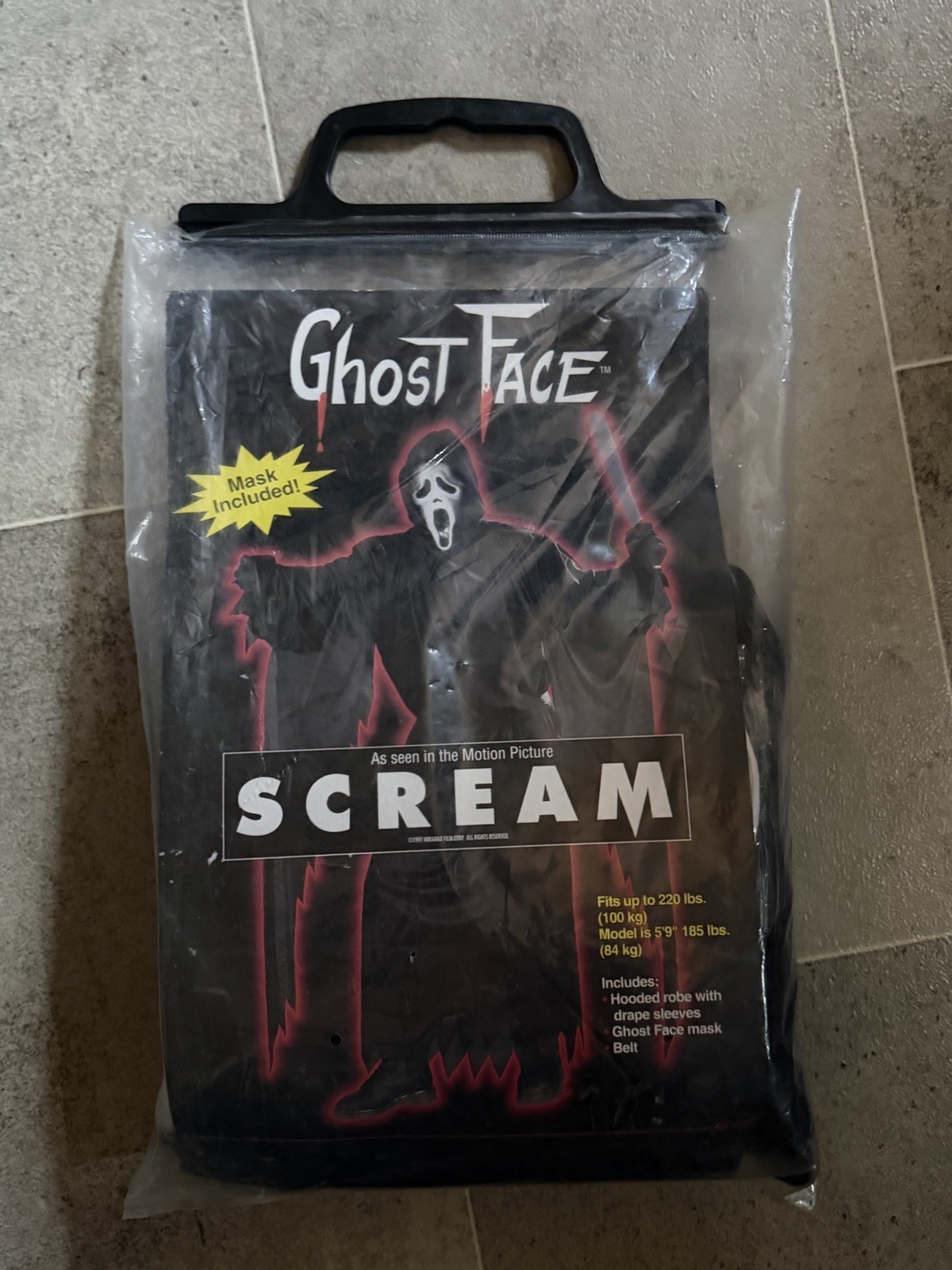 Vintage 1997 Easter Unlimited Fun World SCREAM Ghost Face Mask & Costume NOS