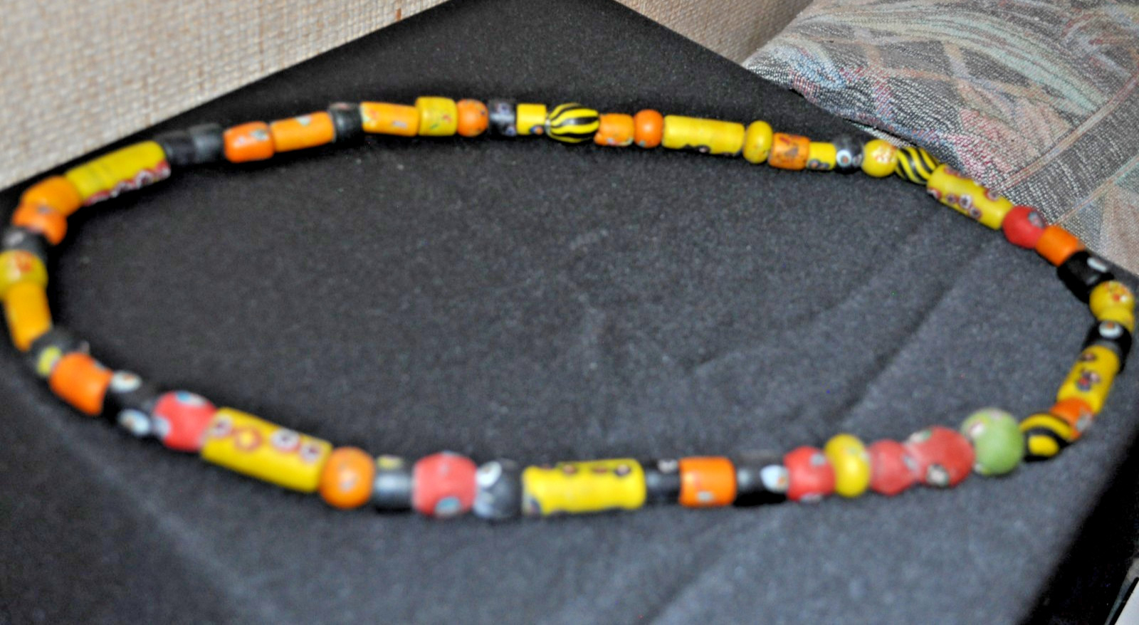 Genuine Ancient Roman Mosaic Gabri Glass Bead Necklace Museum Quality OOAK
