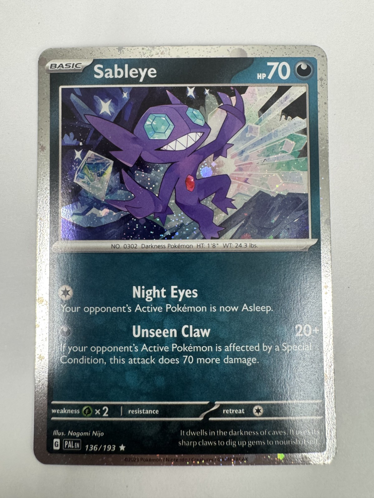 Sableye - 9/136/193 - Cosmos Holo - Promo - Scarlet & Violet - NM/M