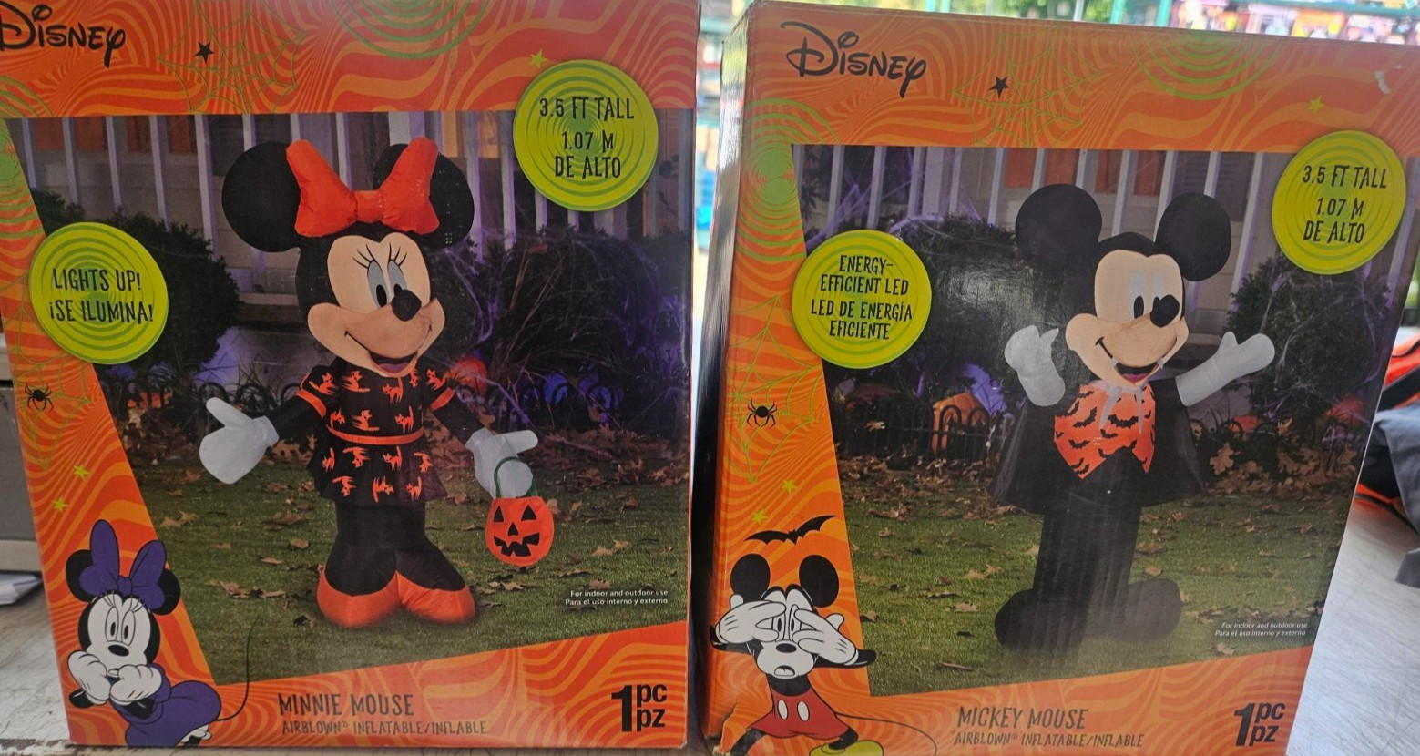 Gemmy 3.5ft Tall Disney's Mickey & Minnie Halloween Couple Inflatables