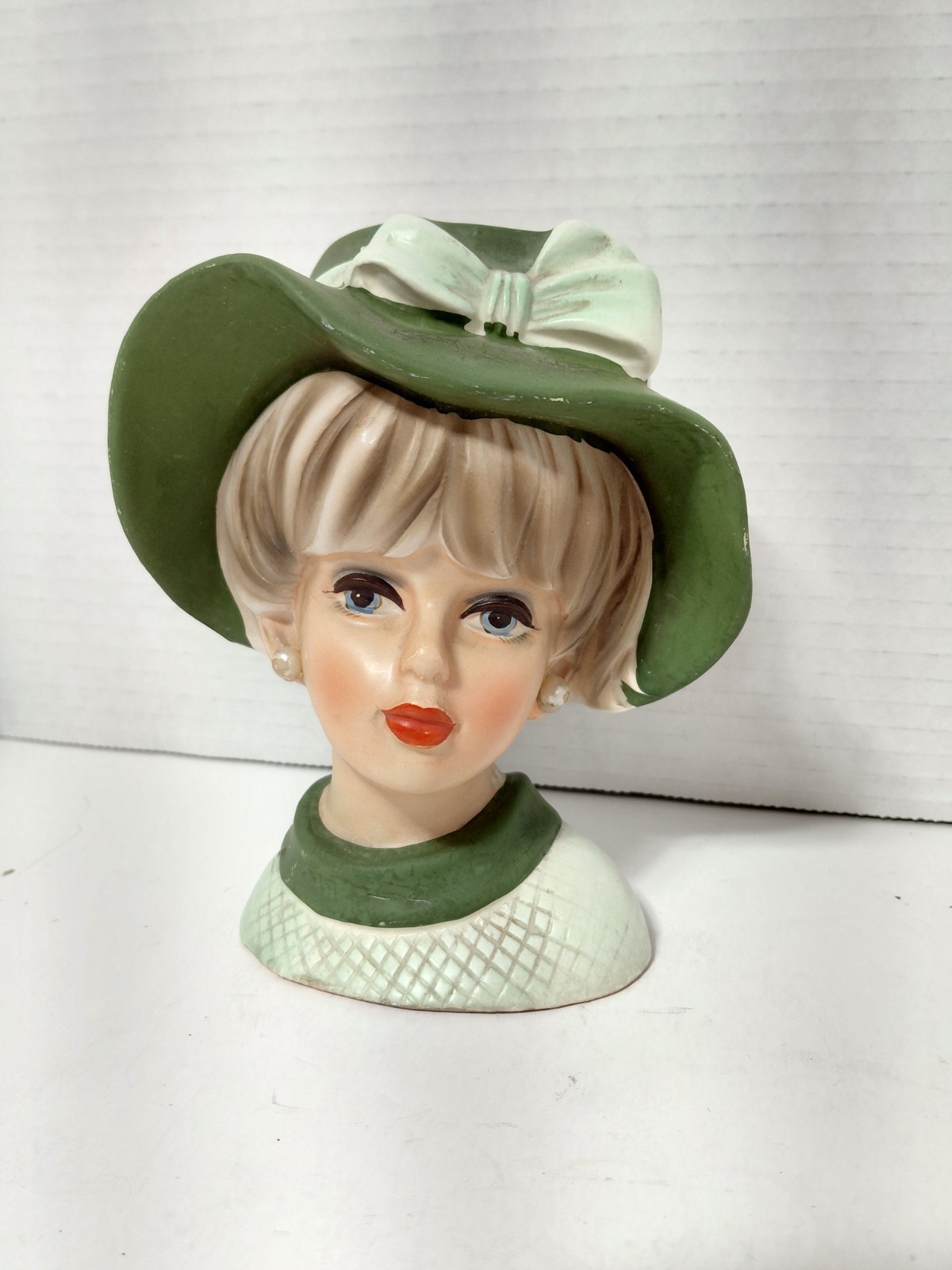 Vintage Napcoware Lady Head Vase  C7494 - Green