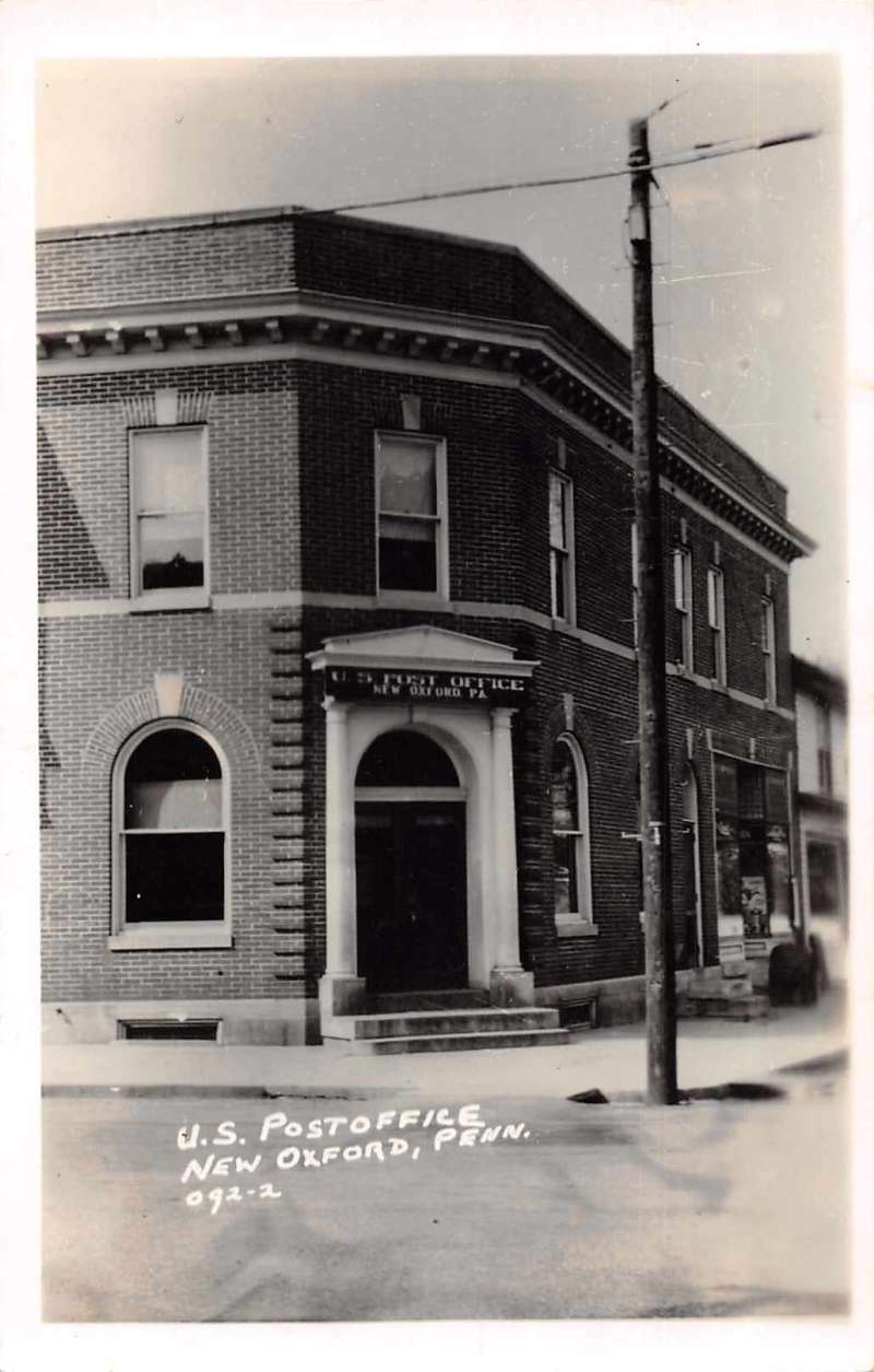 New Oxford Us Post Office Photo Pennsylvania Vintage Postcard RR361