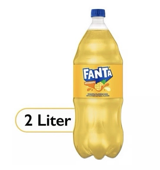 Fanta Pineapple Soda 2 L, 4 Bottles. ONLY ORDER ONE CRATE OF 4 PER ORDER