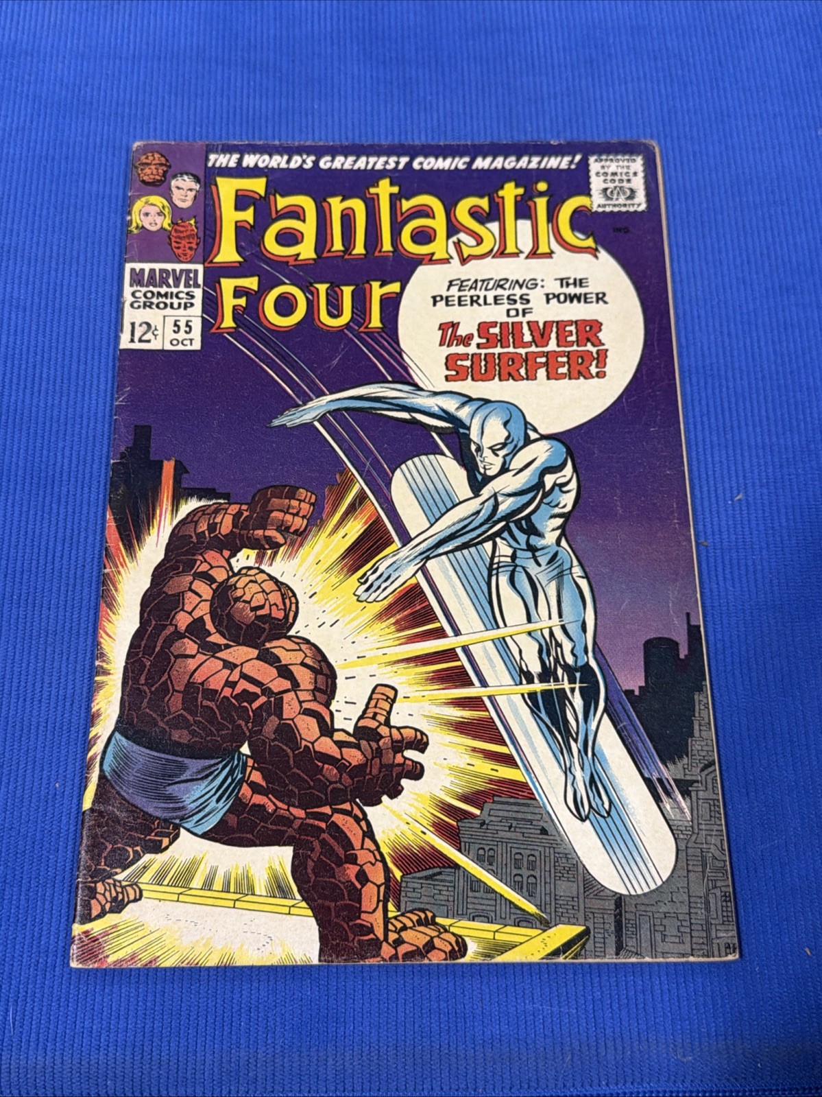 Fantastic Four #55 1966 Marvel Thing v Silver Surfer Classic Battle Jack Kirby