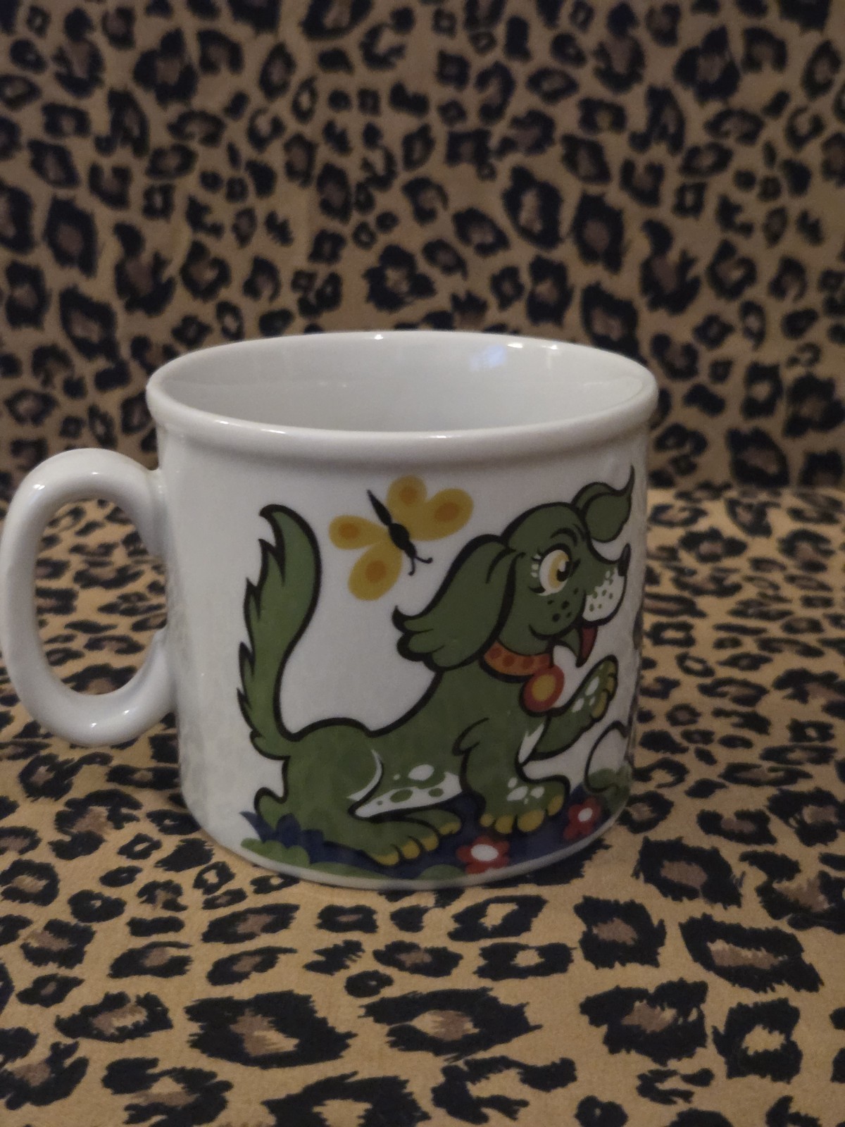 Vintage 1970s Gubor Mug Cat Dog Mice Studio Fischer & Fischer Germany Retro Cup
