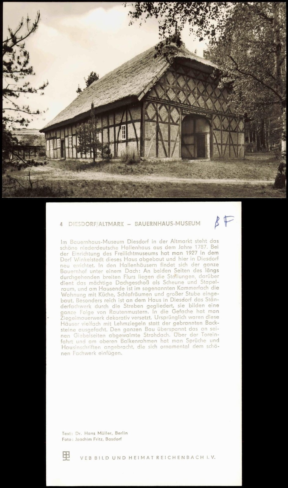 Trading card Diesdorf (Kr. Salzwedel/Altmark) Farmhouse Museum 1965