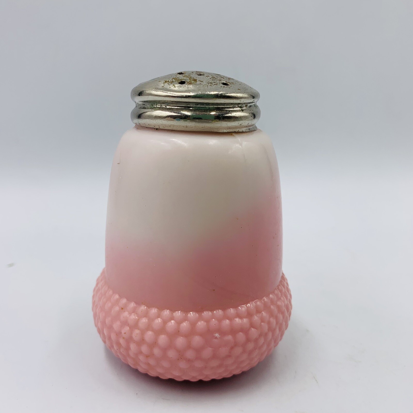 Hobbs Brockunier Buckeye Glass Challinor Taylor Salt Shaker Acorn Pink Fade