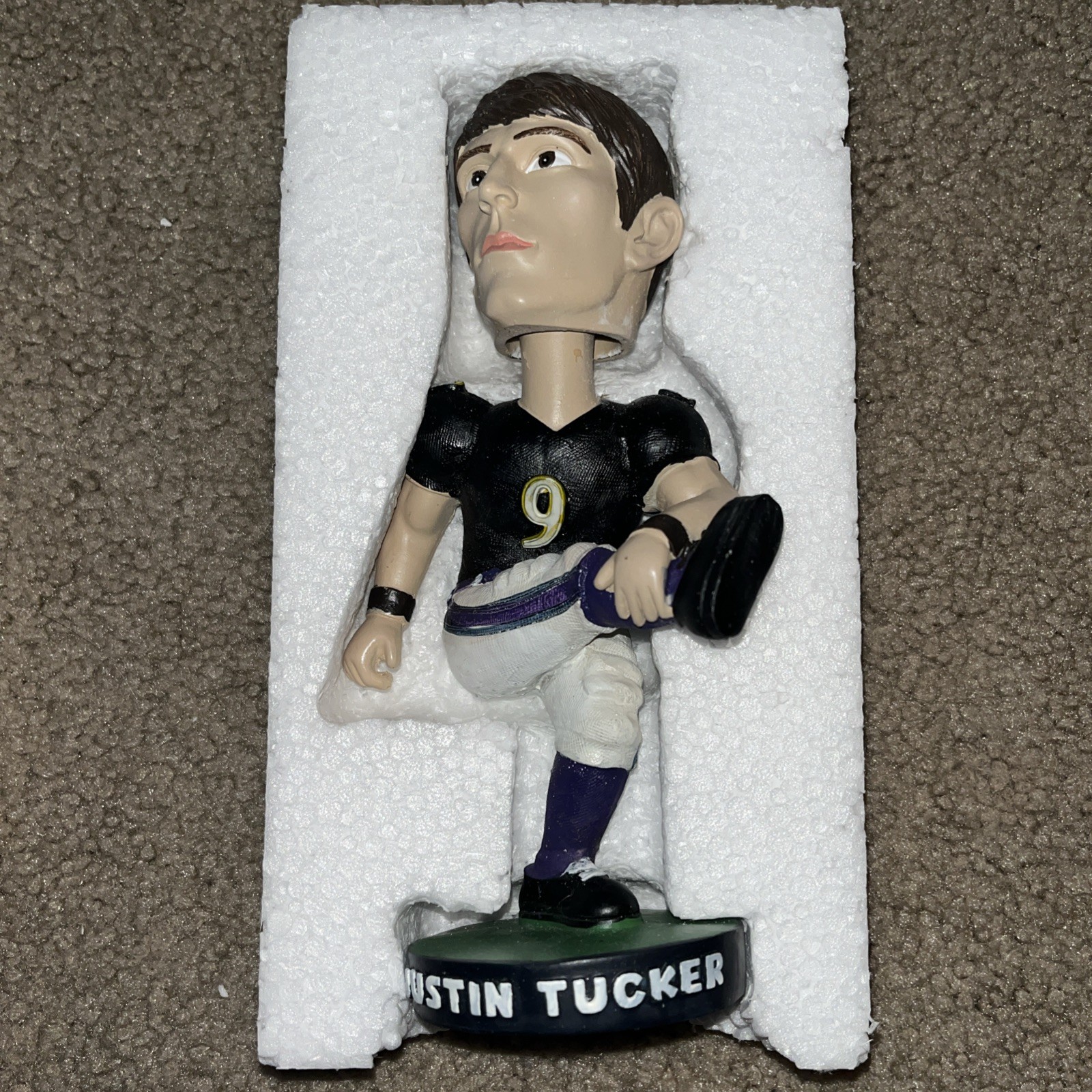 2013 Justin Tucker Baltimore Ravens Bobblehead SGA MSP Sports Marketing EUC