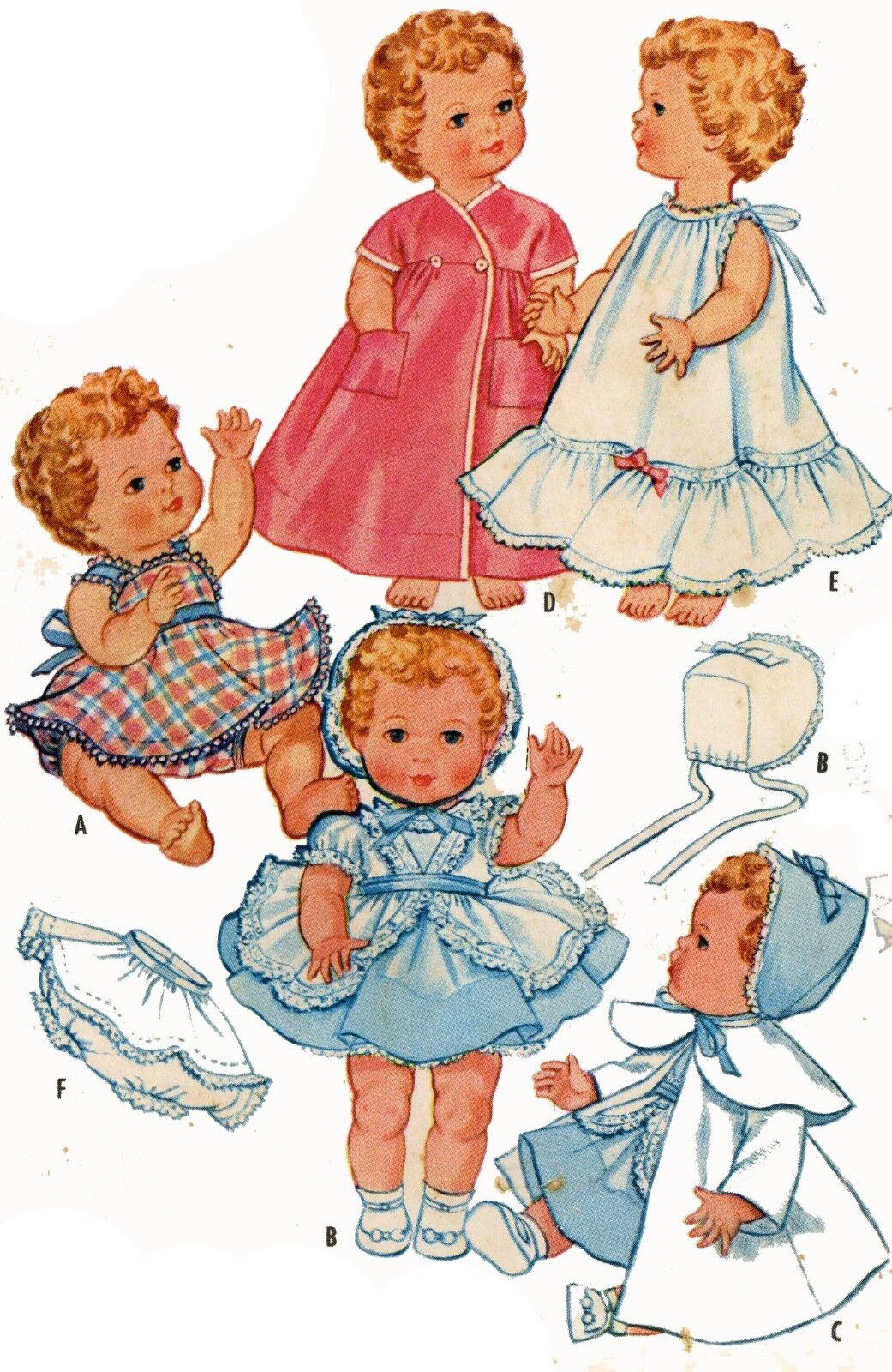 Vintage Doll Clothes Pattern 2349 for 19-21 inch Toodles by American Character