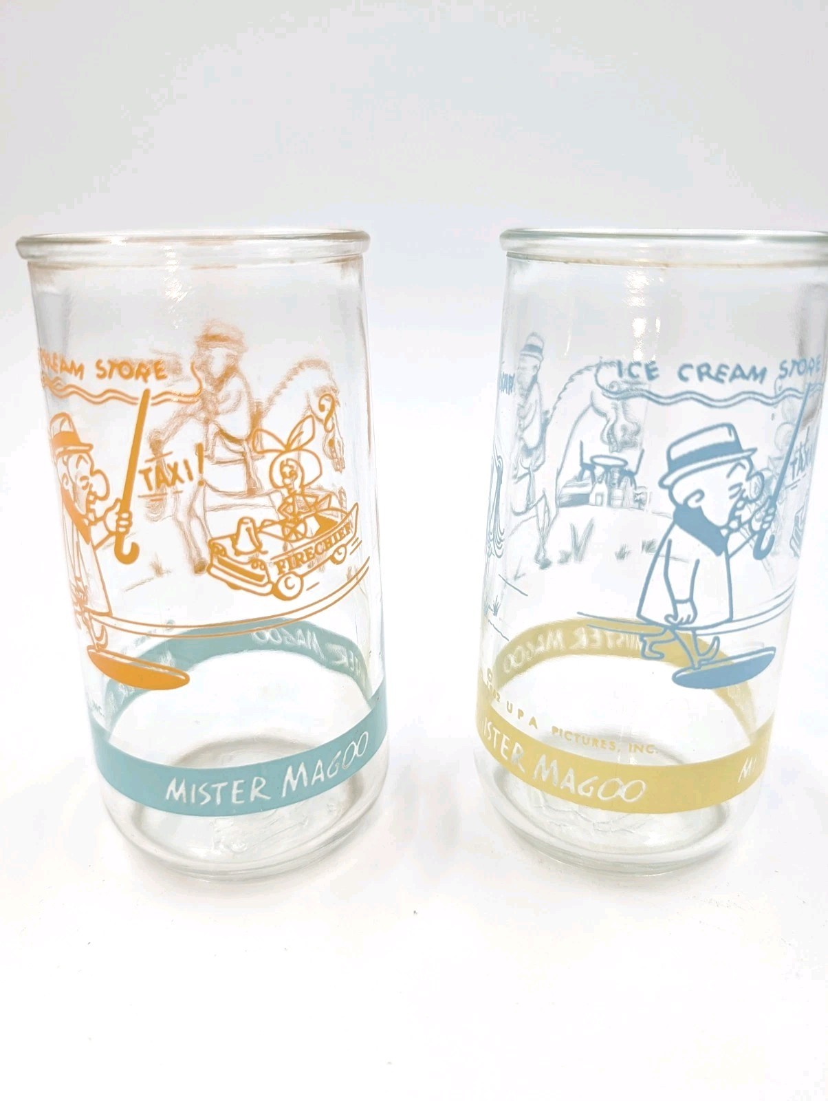Vintage Mr. Magoo Jelly Glasses 1962 Rare 4.5