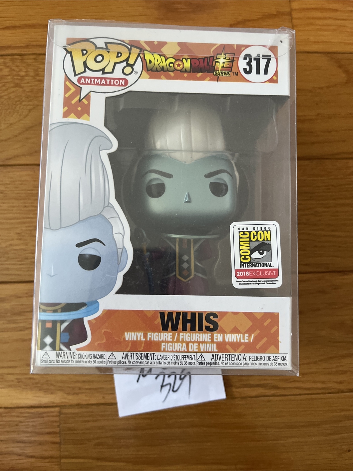 FUNKO POP SDCC 2018 DRAGON BALL SUPER METALLIC WHIS #317 Protector Ships Fast