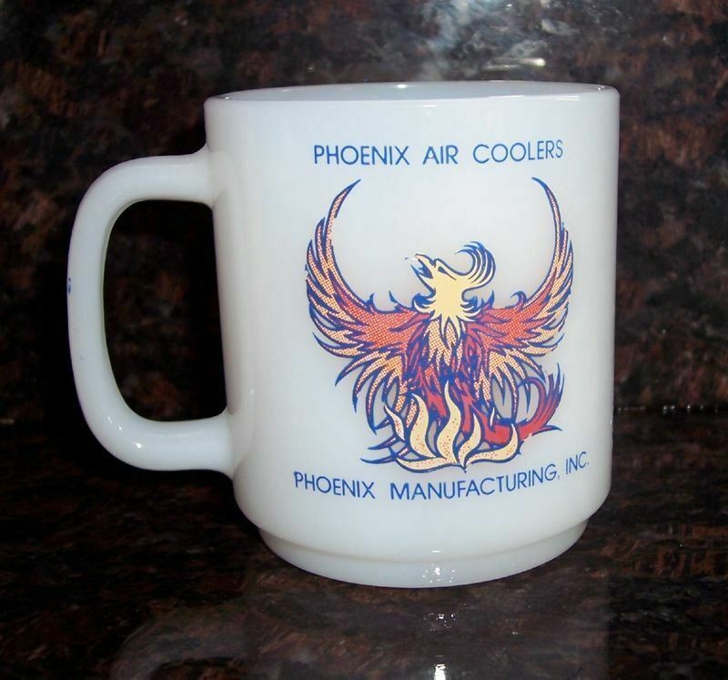 VTG GLASBAKE PHOENIX BIRD MFG AIR COOLER ADVERTISING BEDCO TUCSON MUG CUP