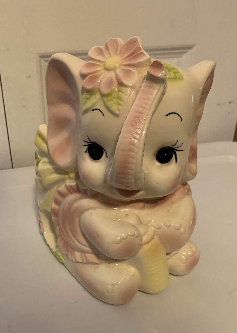 Vintage Baby Elephant Nursery Planter Ceramex Del Norte 7.5” X 5” Vintage Baby Elephant Nursery Planter Ceramex Del Norte 7.5” X 5”