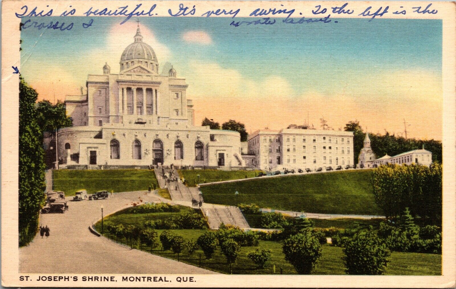 Vintage Postcard  General View Of St Josephs Shrine Montreal Canada