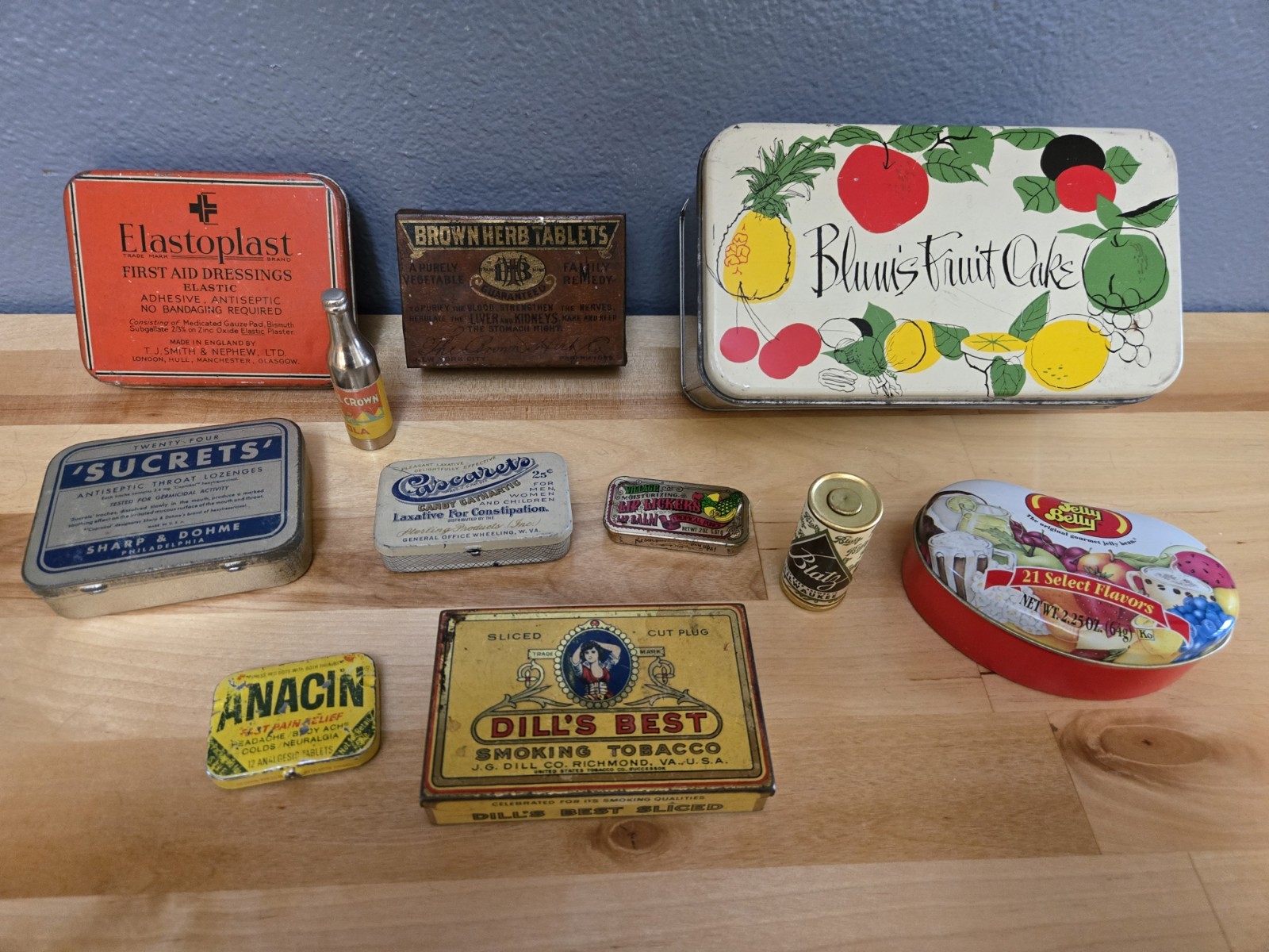 Mixed Lot of 11 Vintage Tins, Advertising: Cola, Candy, Medicine, Tobacco, Beer Mixed Lot of 11 Vintage Tins, Advertising: Cola, Candy, Medicine, Tobacco, Beer