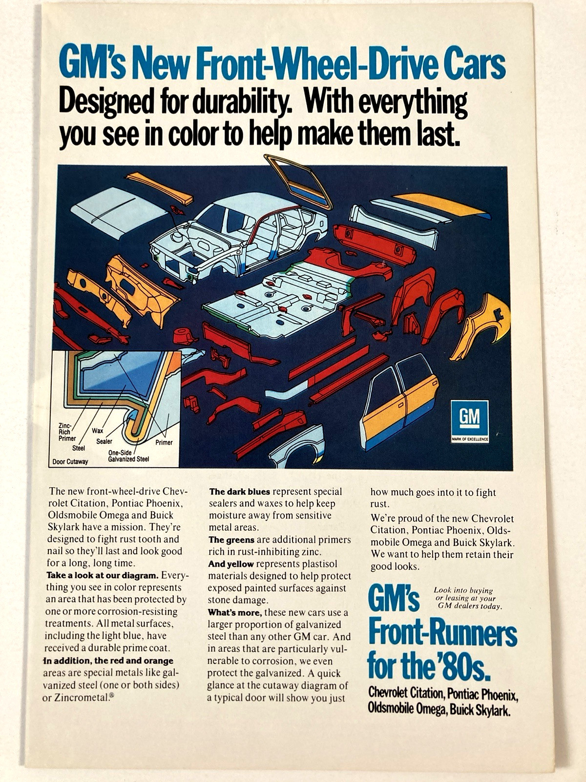 1980 GM General Motors Print Ad Front Runners Designed For Durability