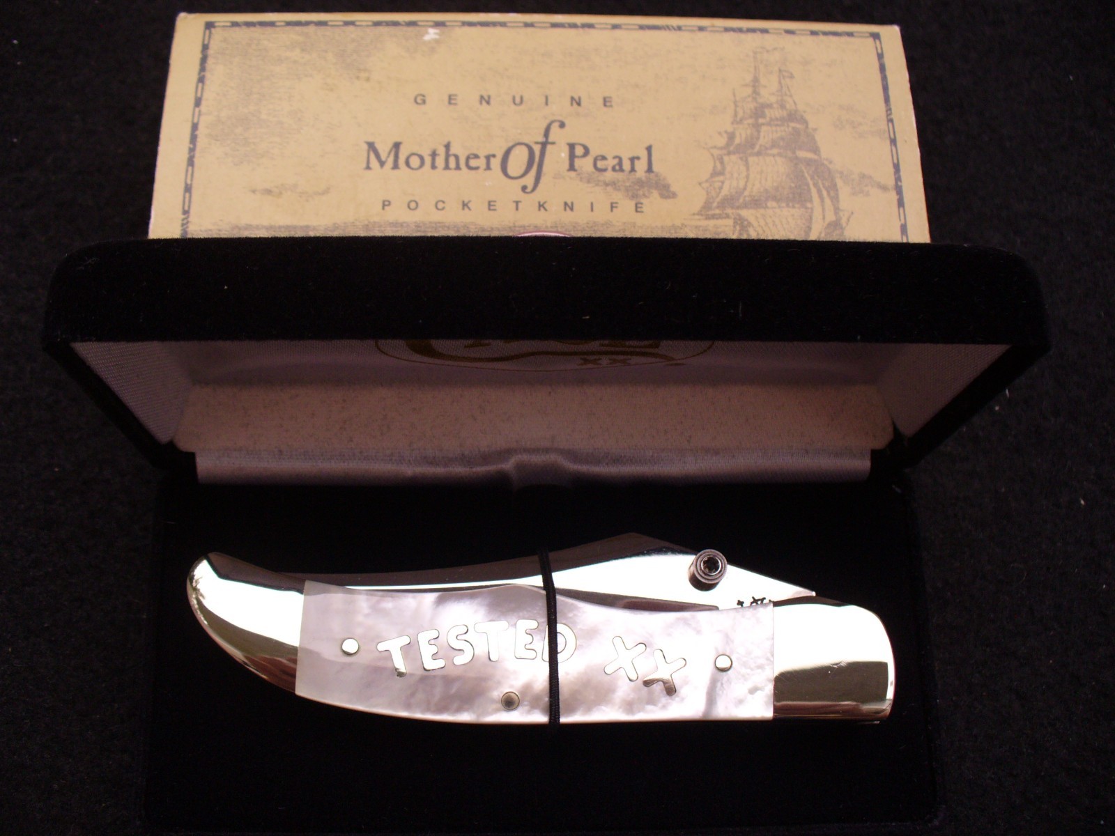 CASE XX 61265LC TESTED XX SCRIPT BEAUTIFUL PEARL MID-FOLDING HUNTER KNIFE NM/BOX