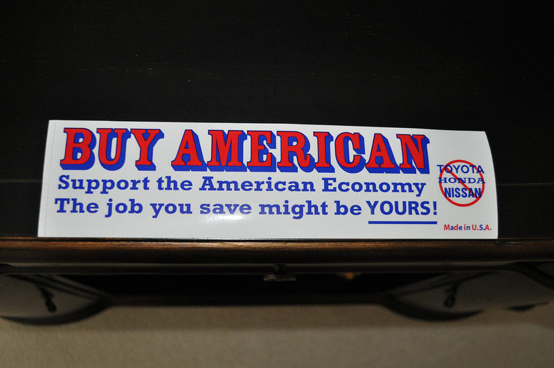 Buy American Bumper Sticker Buy American Bumper Sticker