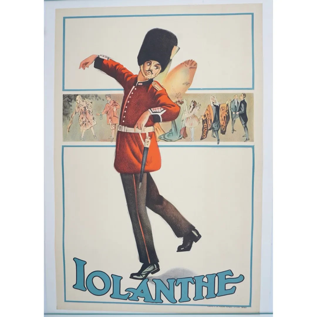 Vintage D'Oyly Carte Lolanthe Poster Stone Lithograph Linen Backed Theatre 1920s