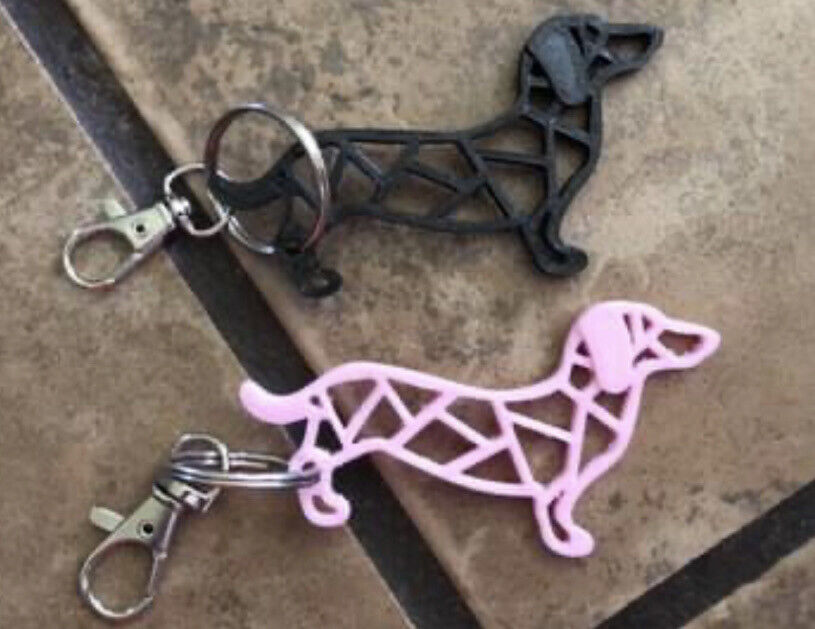 dachshund keychain/clip set 