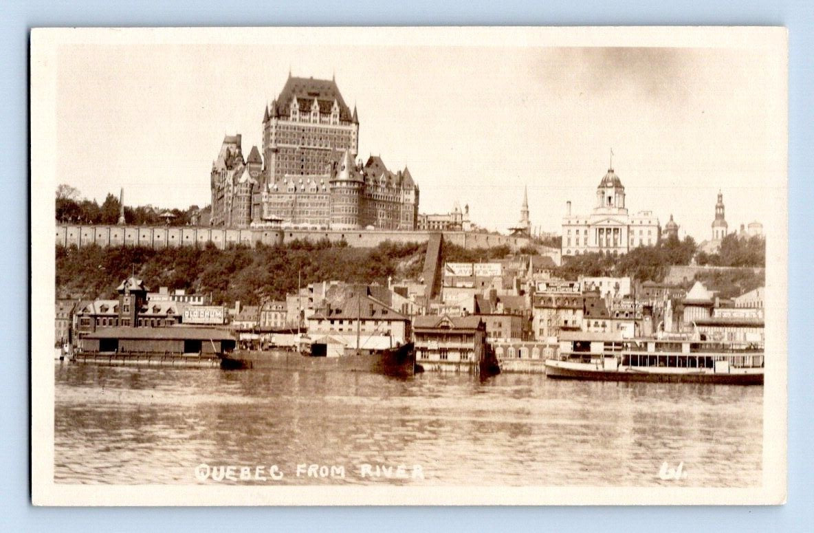 RPPC 1930\'S. QUEBEC CANADA FROM RIVER. POSTCARD. SL31