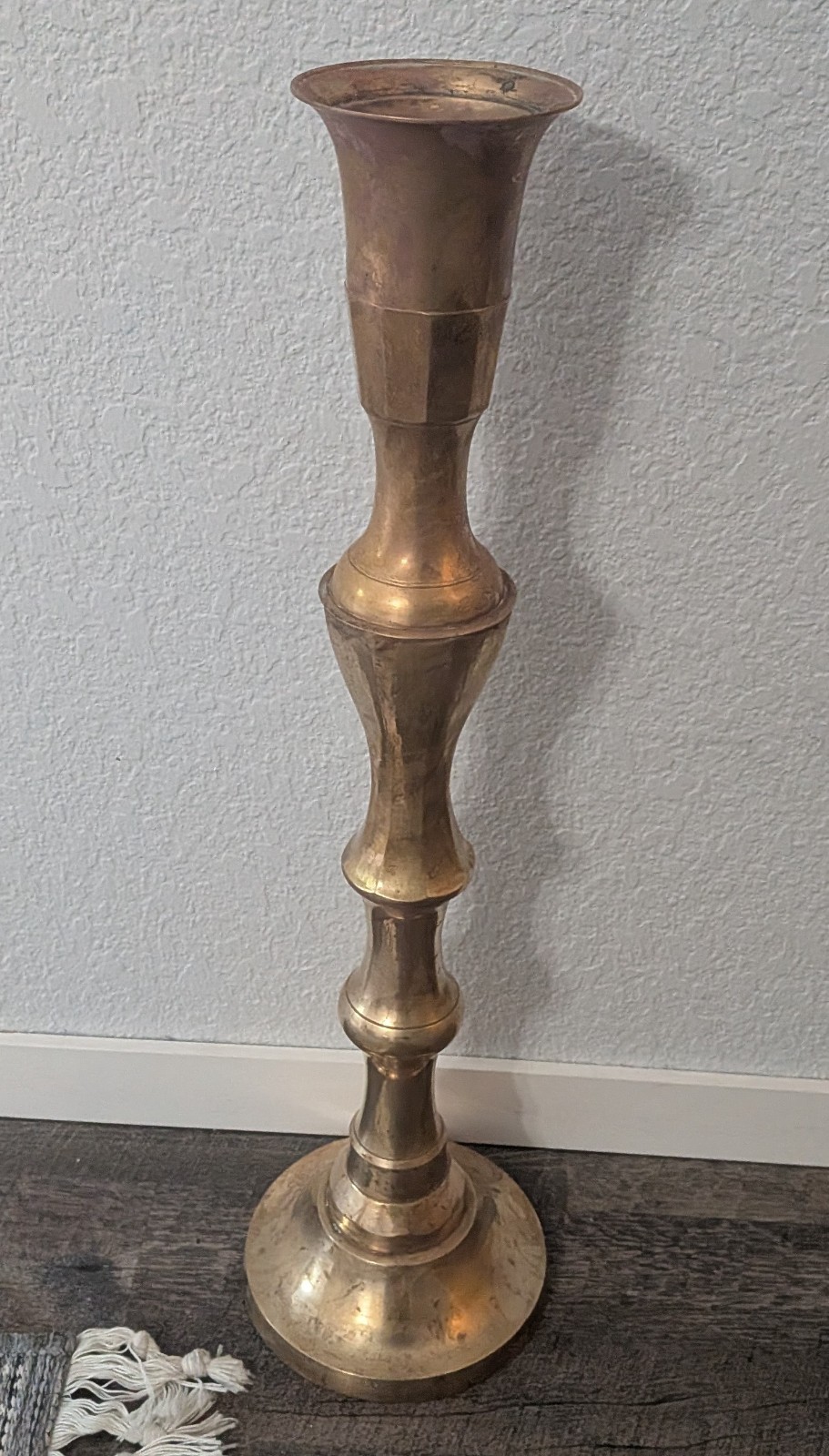 Vintage Solid Brass Floor Candlestick Floor Baluster Design 22.25