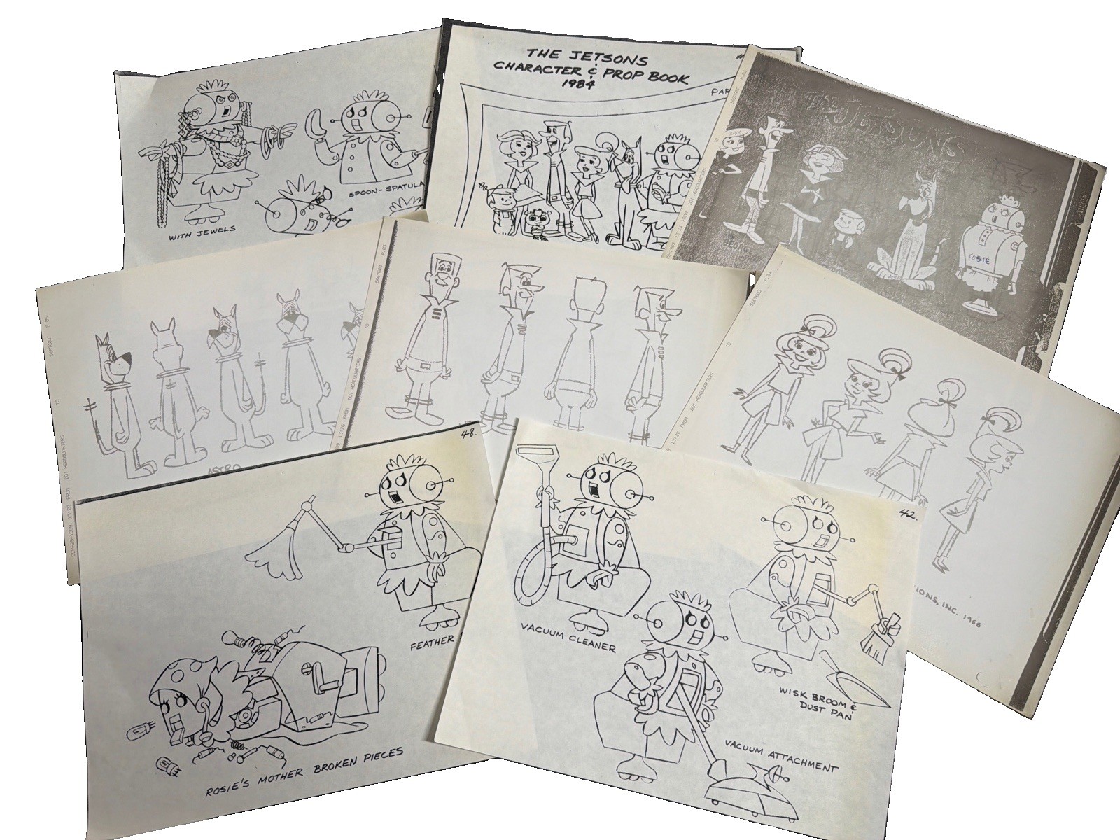 Vintage The Jetsons 1984 Prop Model Sheet Print Lot 8 Pages Rosie Astro