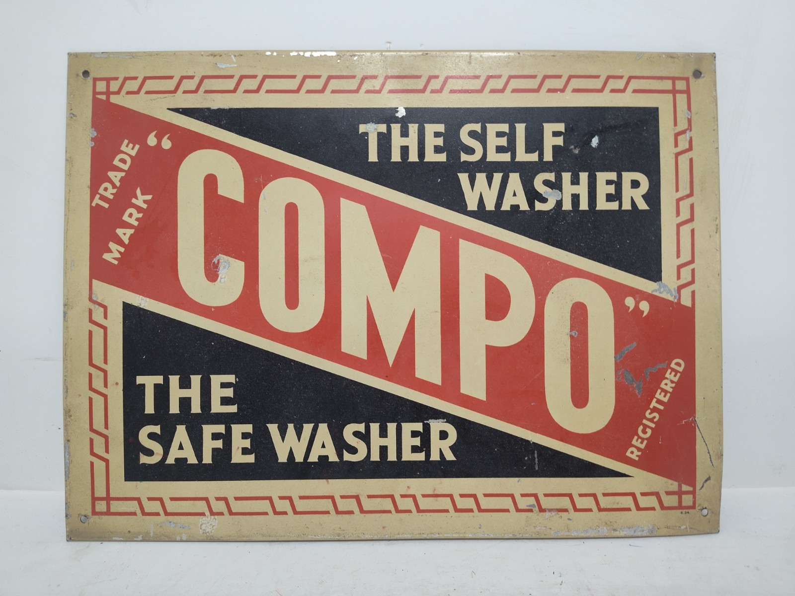 Vintage Metal Advertising Sign Compo \