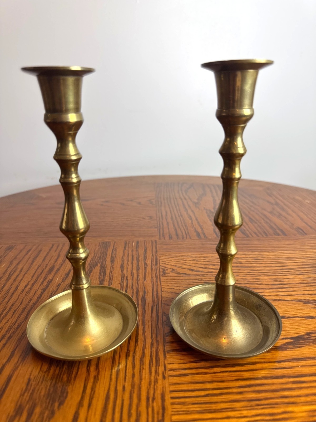 Pair Of Vintage Brass Candlestick Holders Made In India 7.5\