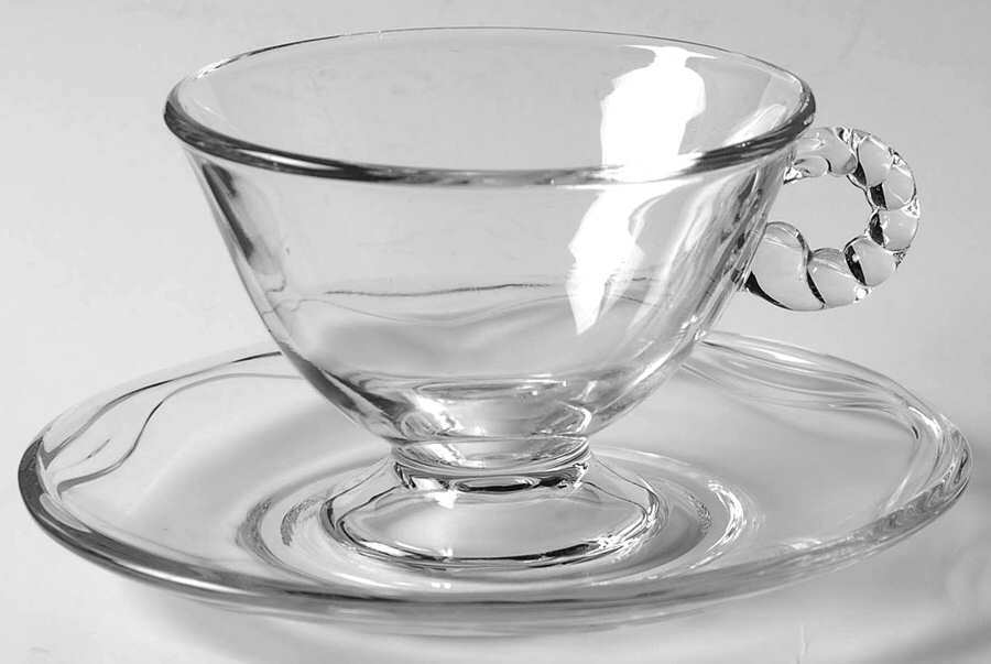 Fostoria Coronet Clear Cup &Saucer Set 145954