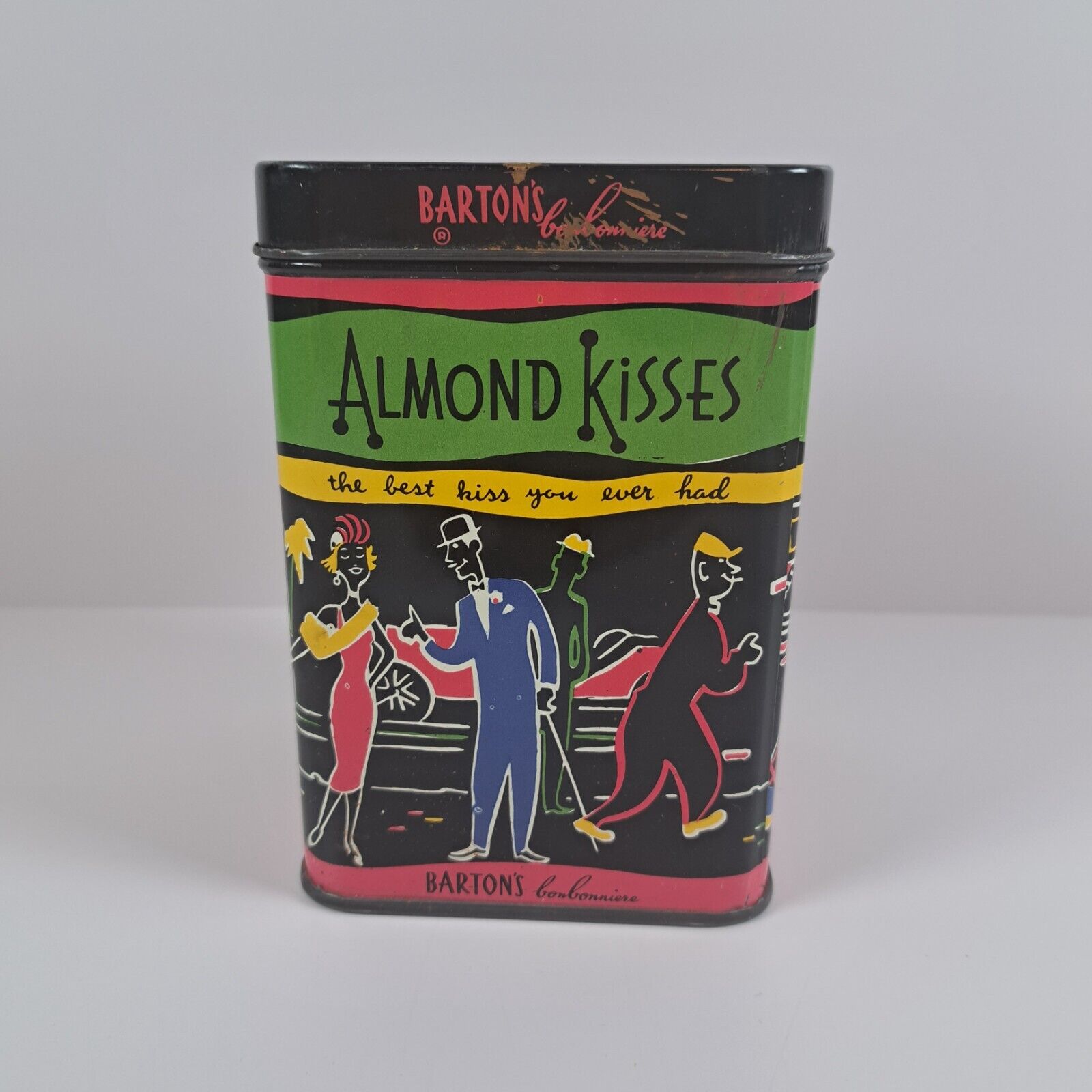 Vintage Advertising Tin Barton\'s Almond Kisses 16 oz Empty