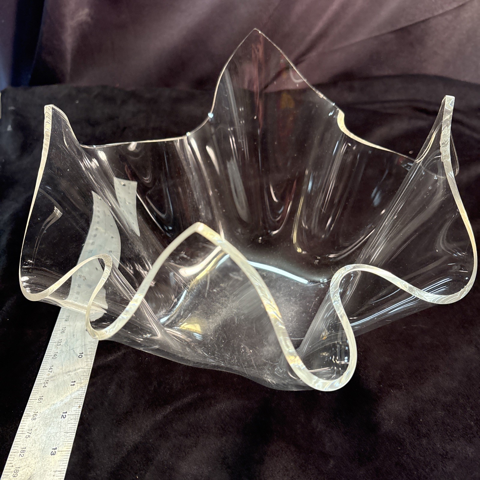 1970's  Vintage Clear Lucite Bowl 10x8” Mod Cool Acrylic -Rare Freeship