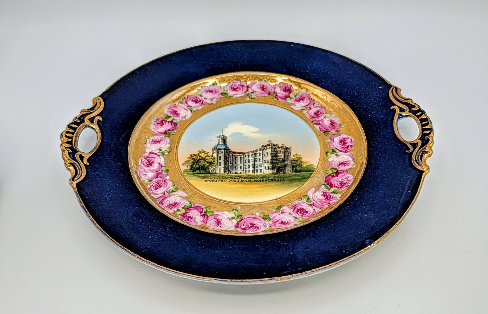 Antique Wheelock Wheaton College Germany L.C. Brown Souvenir Tray c1900-1914