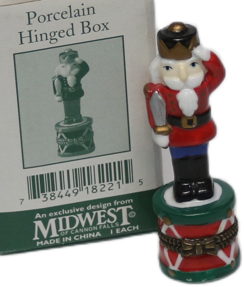 Vintage Midwest of Cannon Falls Classic Nutcracker  Porcelain Hinged Trinket Box